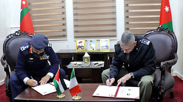 The General Command of the Jordan Armed Forces-Arab Army on Thursday hosted the signing of the 19th meeting minutes of the Jordanian-Italian military cooperation committee (Petra photo)